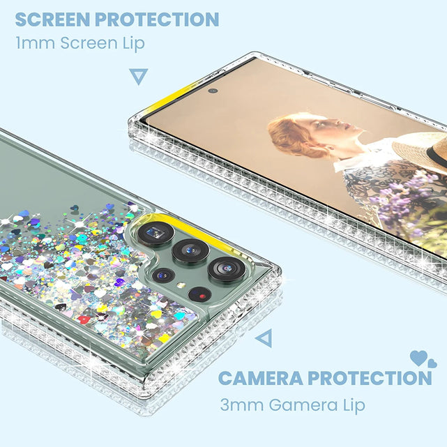Redpepper Galaxy S23 Ultra cover glitter liquida brillantini