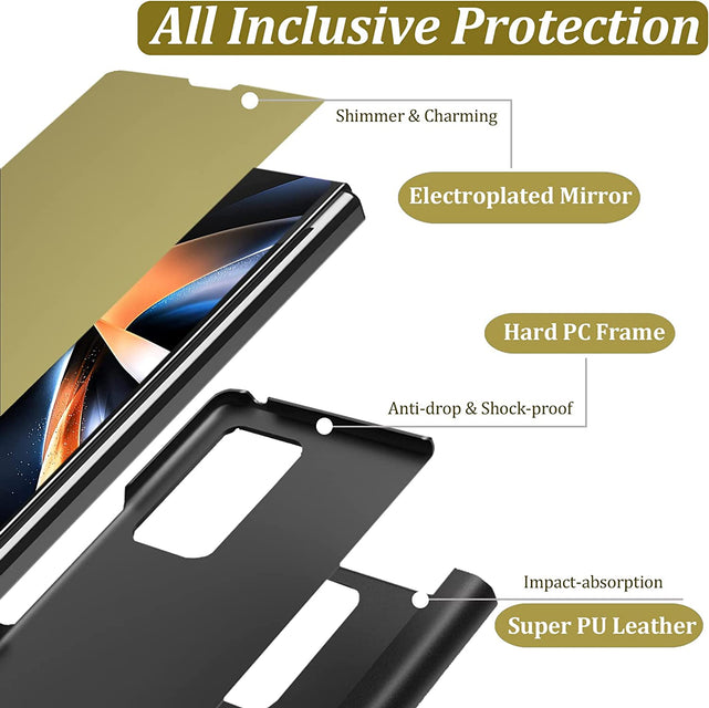 Redpepper Galaxy Z Fold 4 cover specchio con stand pelle