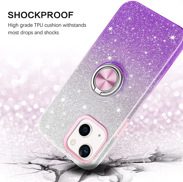 Redpepper iPhone 13 Mini Cover Glitter con Anello
