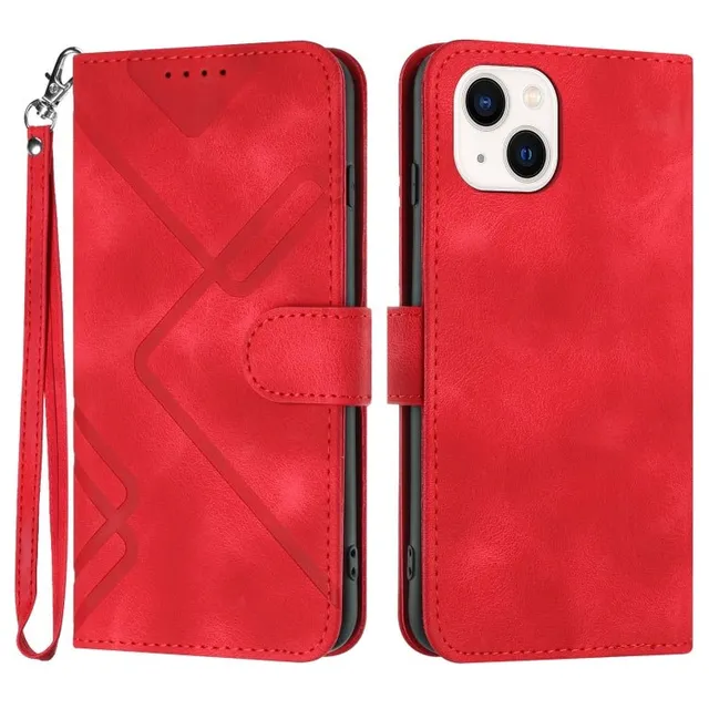 Redpepper iPhone 13 Mini Custodia Pelle Linee Portafoglio