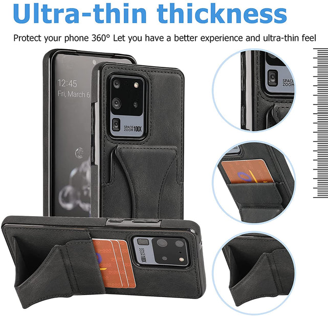 Redpepper Galaxy S20 Ultra cover anello stand portacarte nera