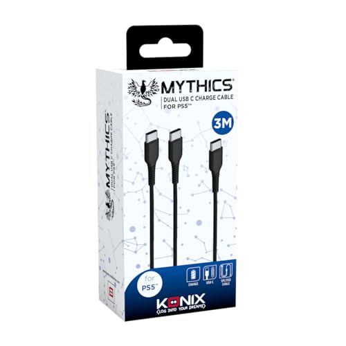 Konix Mythics Cavo Ricarica Magnetico 3m USB-A/C DualSense Nero