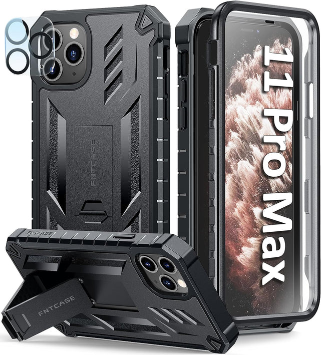 Redpepper iPhone 11 Pro Max Cover Corazzata Nera con Vetro