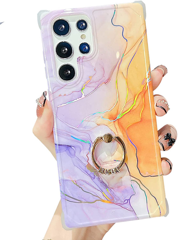 Redpepper Galaxy Cases S22 Ultra cover marmo strass con anello