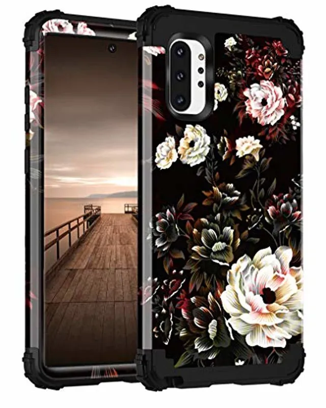 Redpepper Note 10 Plus Cover Fiori Bianco Nero Antishock