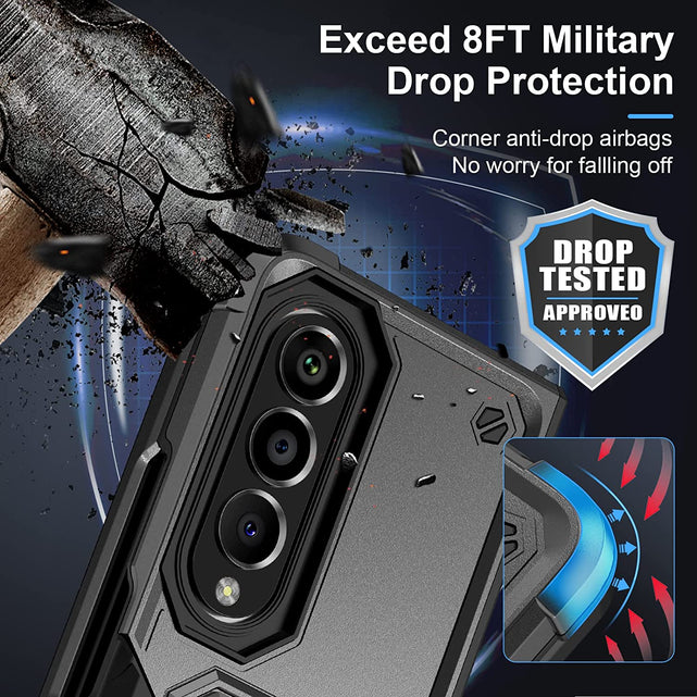 Redpepper Galaxy Z Fold 4 cover nera con stand antiurto