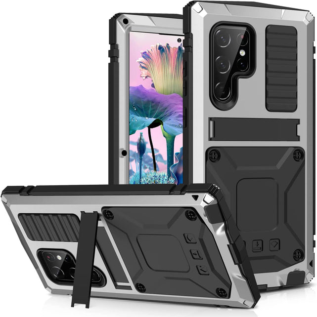Redpepper Galaxy S23 Ultra cover metallo con stand e vetro