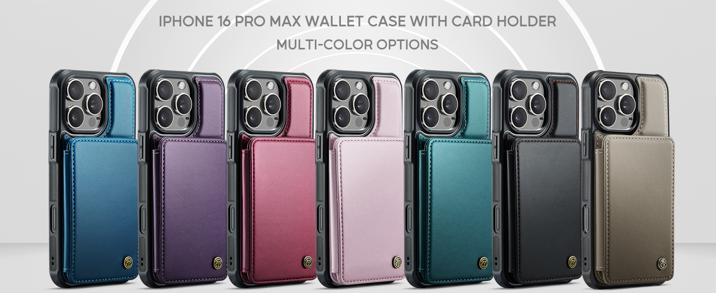 Redpepper iPhone 16 Pro Max Cover Portafoglio Viola Carte RFID
