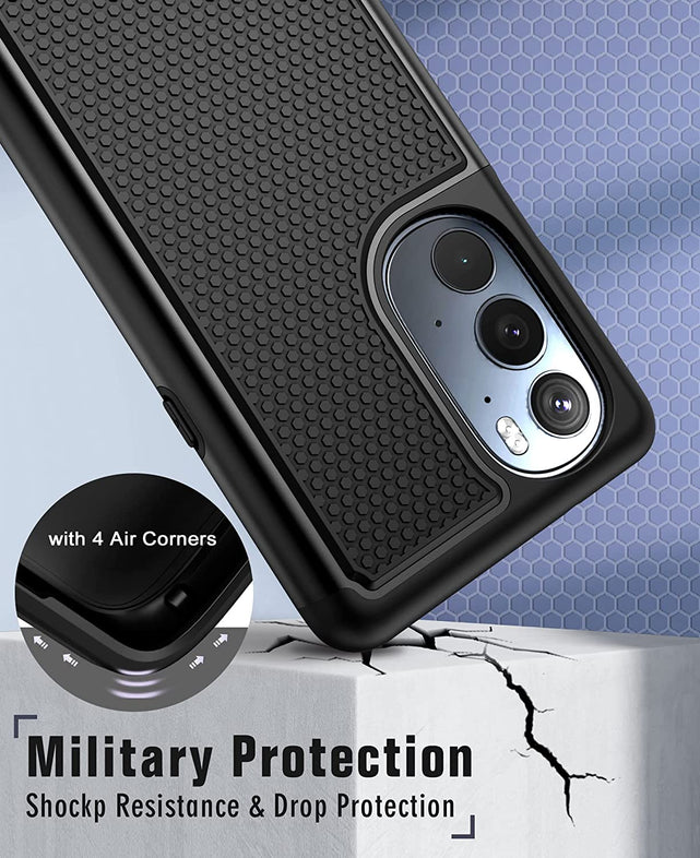 Redpepper Motorola Edge Plus cover nero antiurto doppio strato