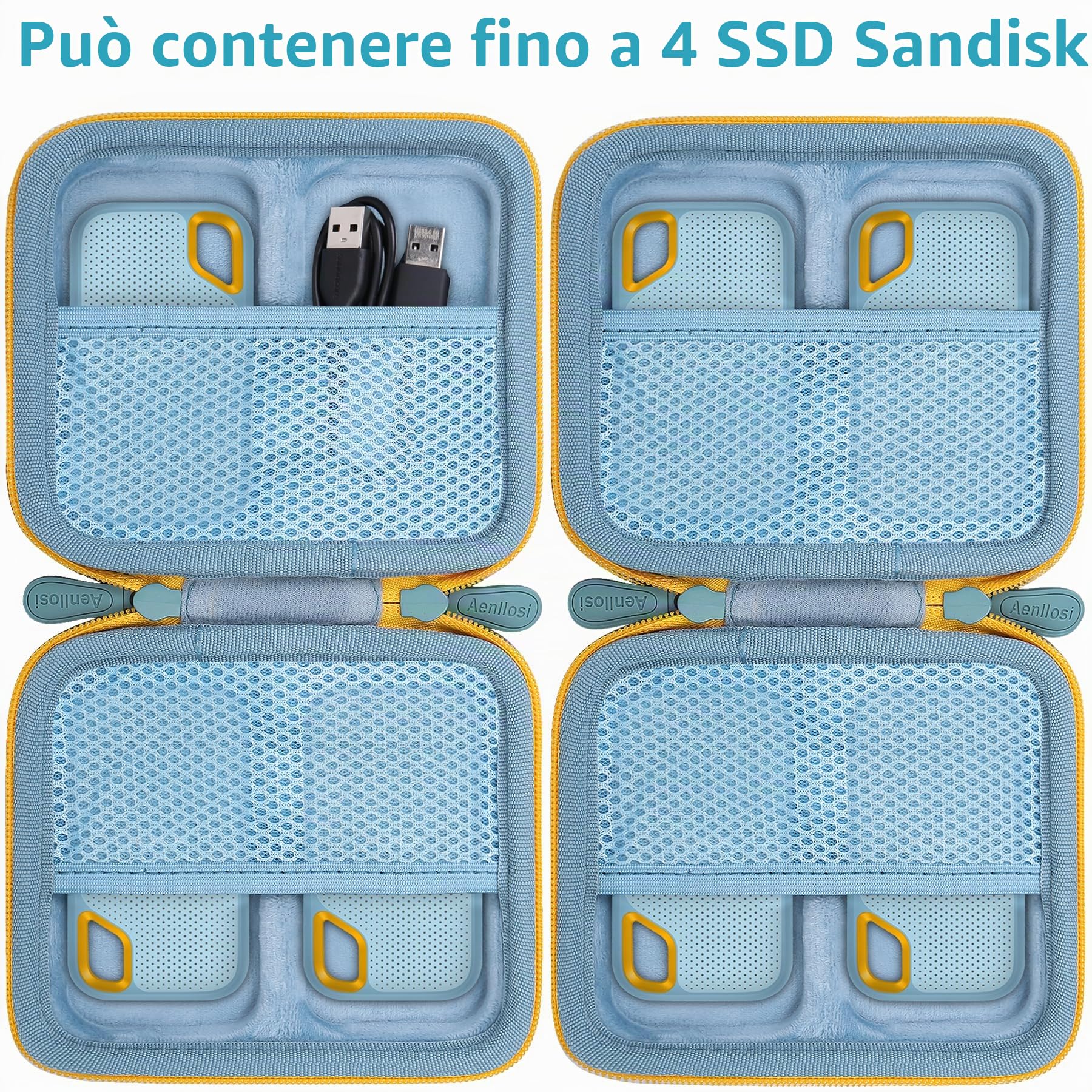 Aenllosi SSD Case custodia SanDisk Extreme SSD Sky Blue