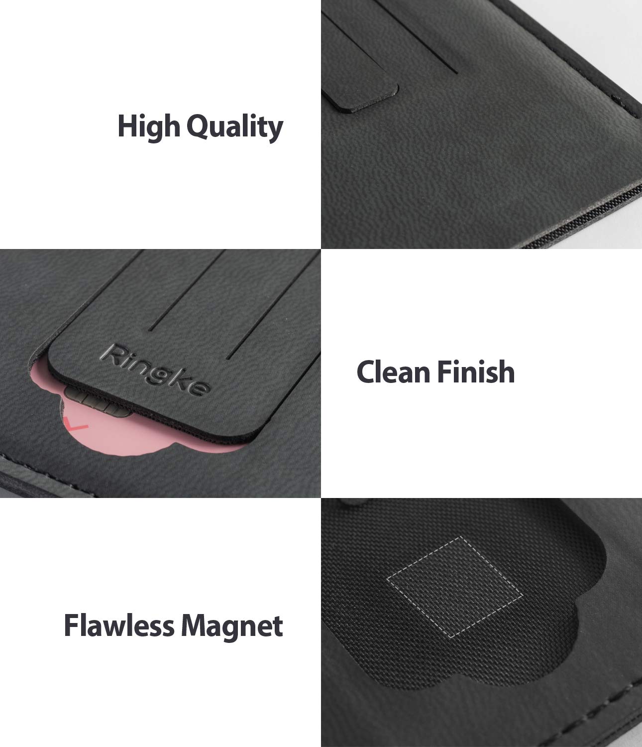 Ringke Card Holder Porta Carte Nero Adesivo con Stand