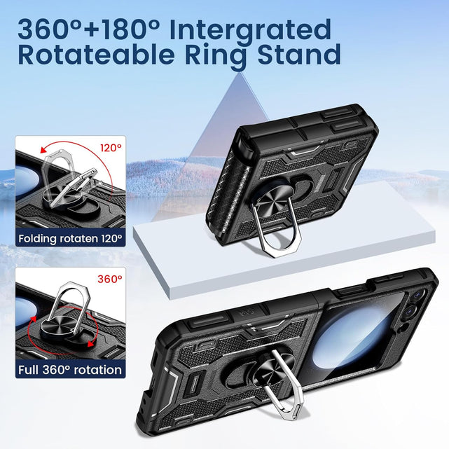 Redpepper Galaxy Z Flip 5 custodia corazzata nero con anello