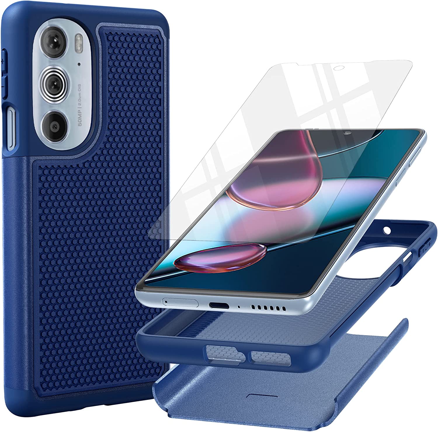 Redpepper Motorola Edge Plus cover nero antiurto doppio strato