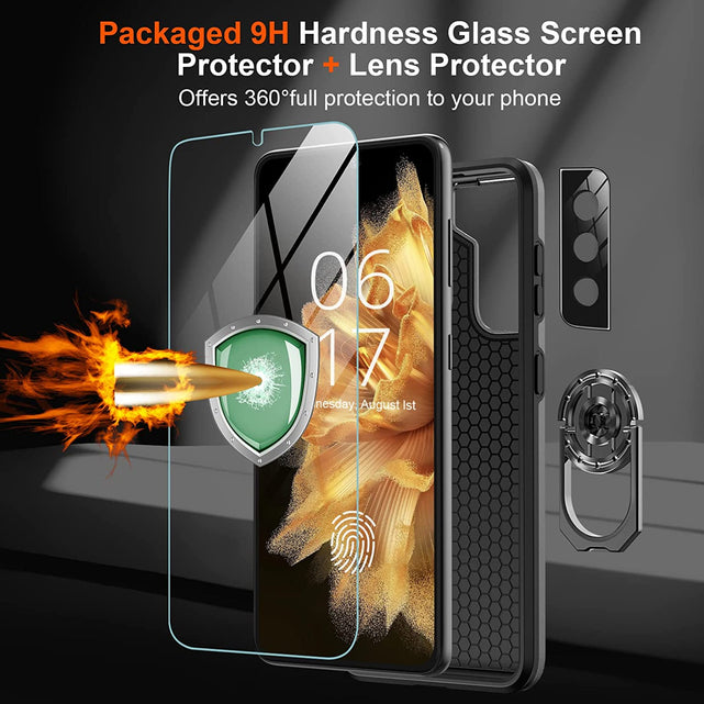 Redpepper Galaxy S21 5G cover anello stand vetro 9H