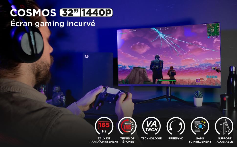 Konix Cosmos monitor gaming curvo 32" QHD 165 Hz 1 ms
