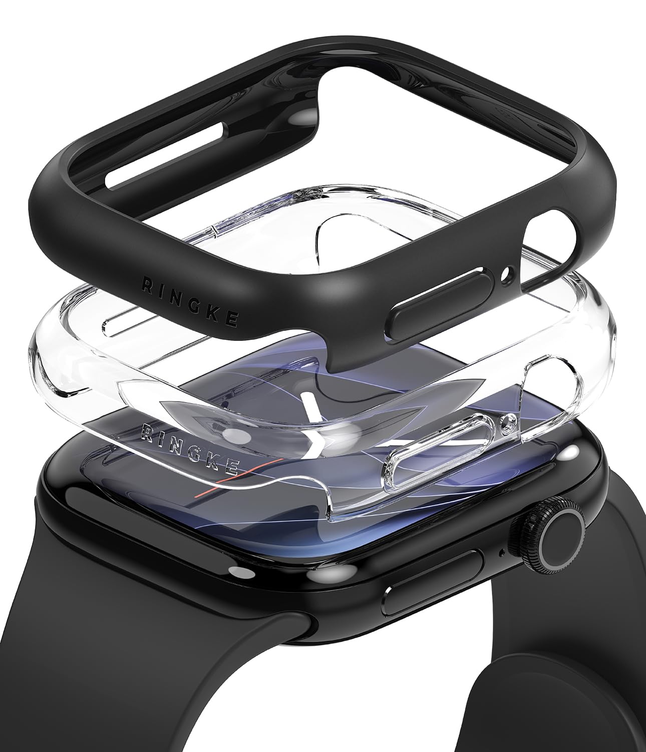 Ringke Slim Cover Apple Watch 12 46mm Matte Black Trasparente