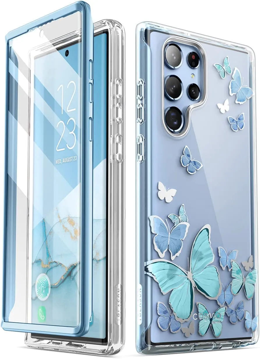 Redpepper Galaxy Cases custodia Galaxy S22 Ultra blu con pellicola integrata