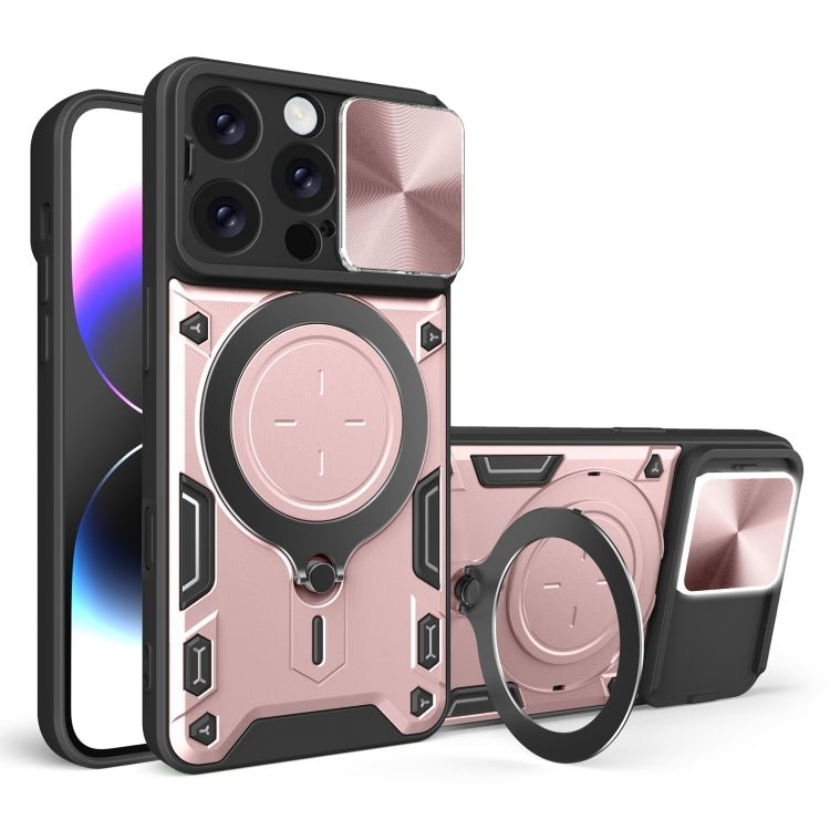Redpepper Apple Cases CD Texture Sliding Camshield cover iPhone 16 Pro magnetica