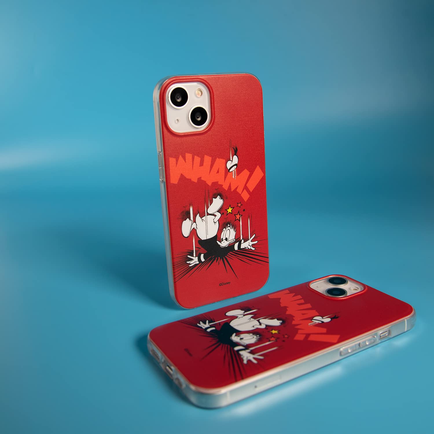 Disney Paperino sfondo rosso cover iPhone 15 Pro silicone