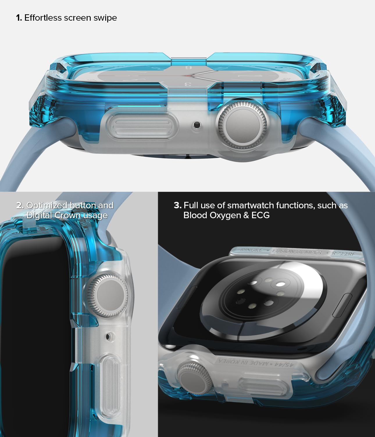 Ringke Fusion Bumper Apple Watch 44/45mm cover Neon Blue