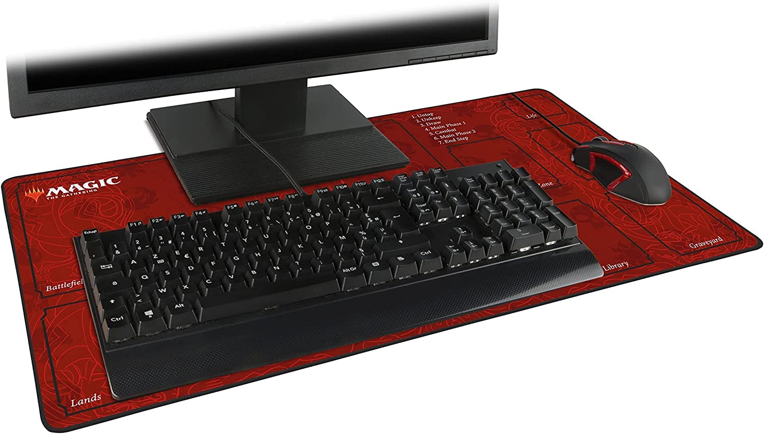 Konix Magic Tappetino Mouse Gaming XXL 70x35 cm Rosso