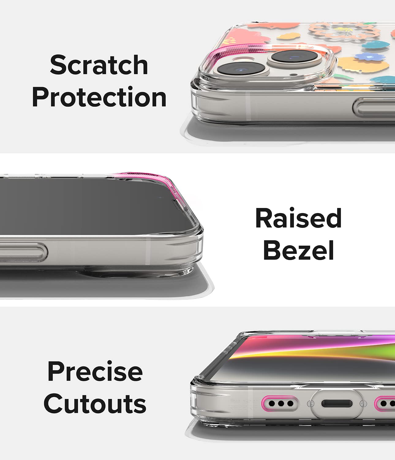 Ringke Fusion Design cover iPhone 14 trasparente floral fiori antishock