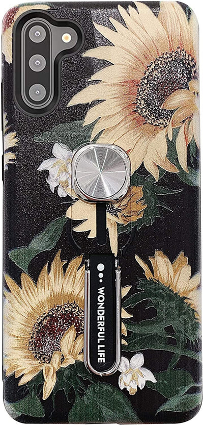 Redpepper Note 10 Plus cover verde foglie con anello