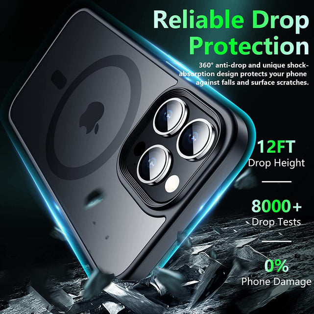 Redpepper iPhone 14 Pro Custodia Sottile Nera Opaca Antiurto