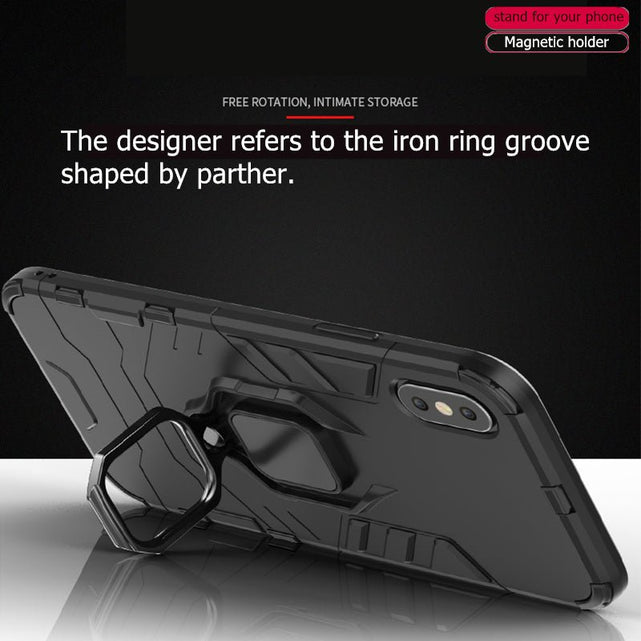 Redpepper iPhone 14 cover magnetica anello stand nera