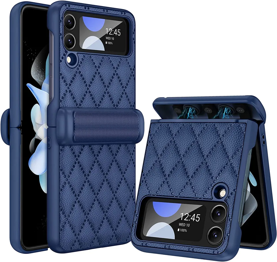 Redpepper Galaxy Z Flip 4 custodia pelle blu cerniera
