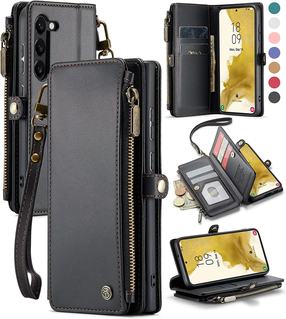 Redpepper Galaxy S23 cover portafoglio pelle zip 10 carte