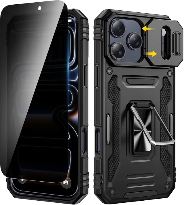 Redpepper iPhone 17 Pro Max Cover Anello Stand Slide Camera Vetro