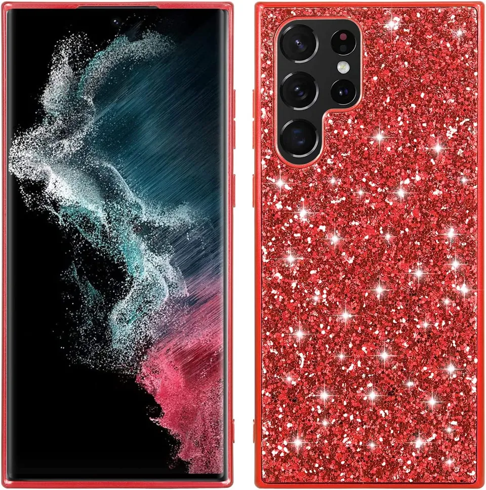 Redpepper Galaxy S23 Ultra Cover Glitter Doppio Strato