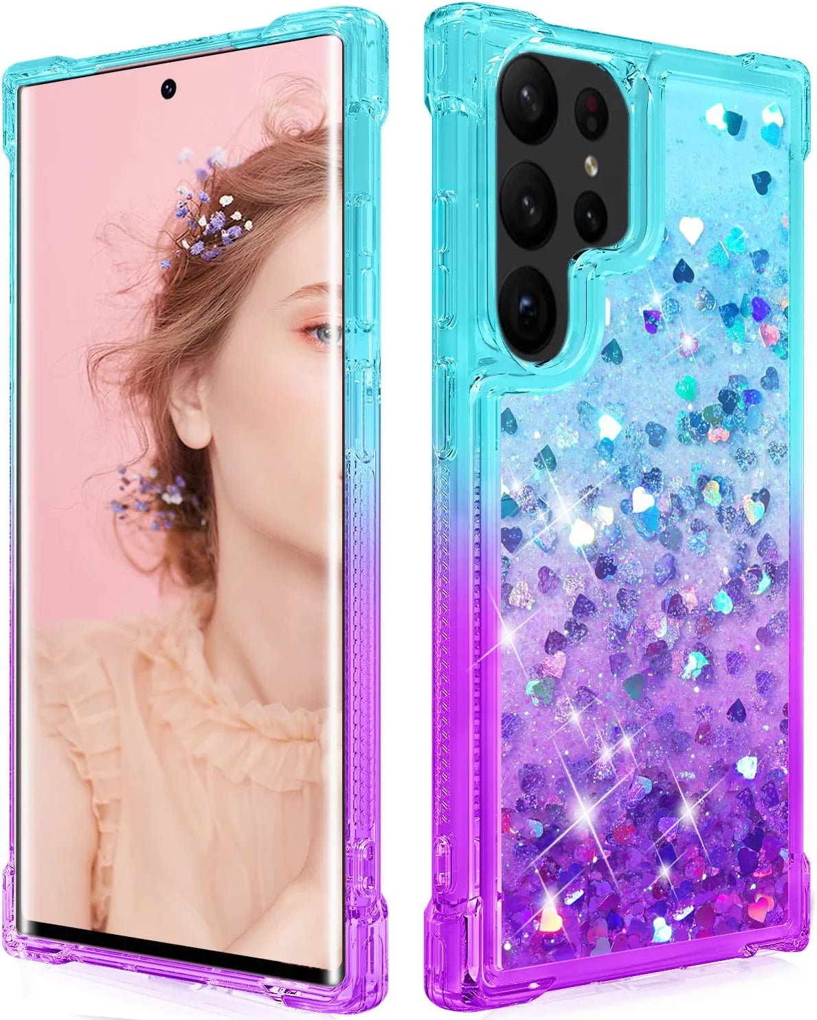 Redpepper Galaxy S23 Ultra Cover Glitter Liquida Sabbie Mobili