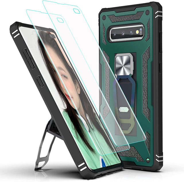 Redpepper Galaxy S10 Plus Cover Rugged Nera Stand + Pellicola