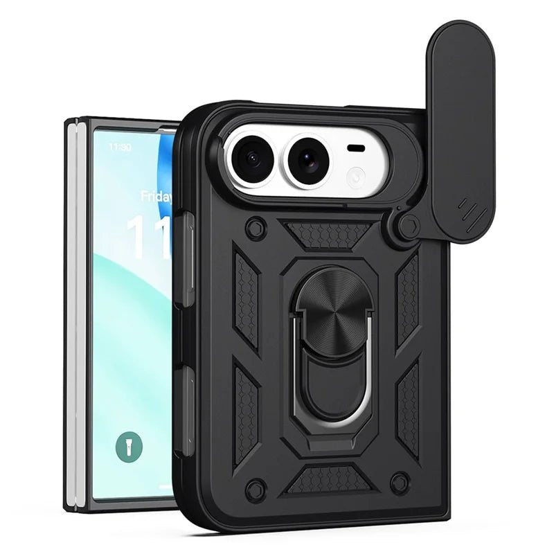 Redpepper iPhone Fold Cover Nera con Sportello e Stand
