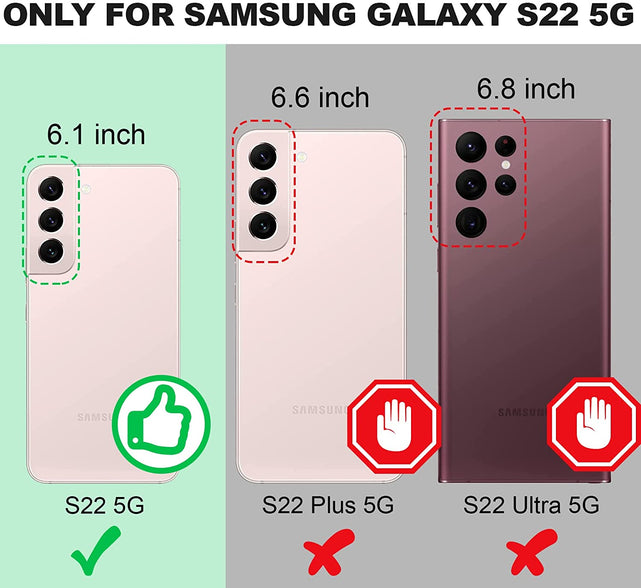 Redpepper Galaxy S22 Cover Glitter Rosa con Anello