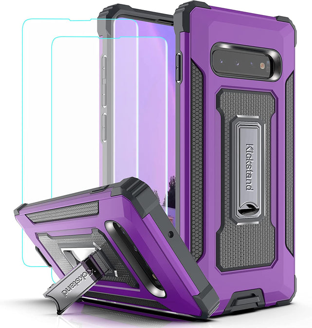 Redpepper Galaxy S10 Plus Cover Rugged Nera Stand + Pellicola