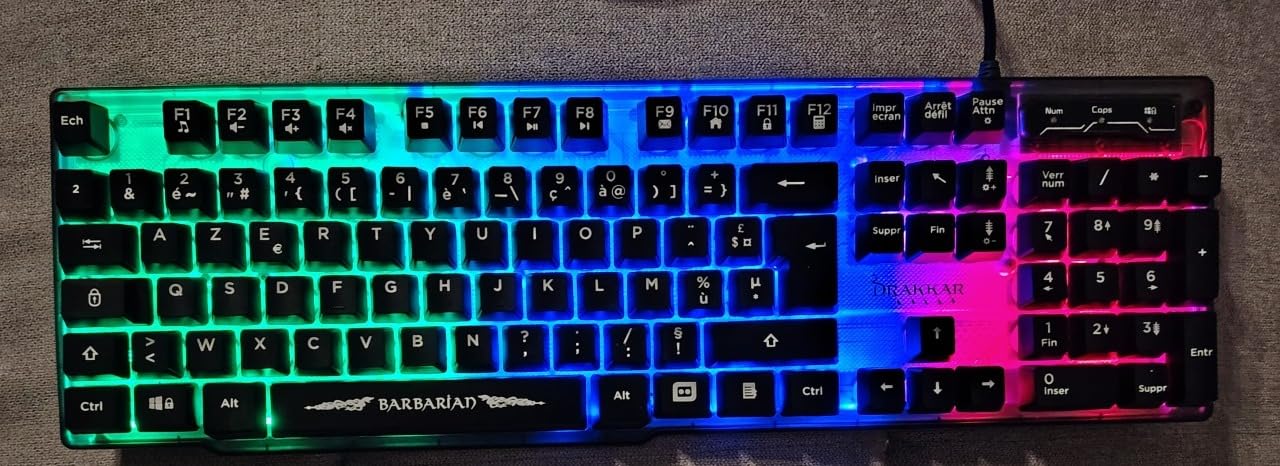 Konix Drakkar Barbarian set gaming PC tastiera AZERTY LED