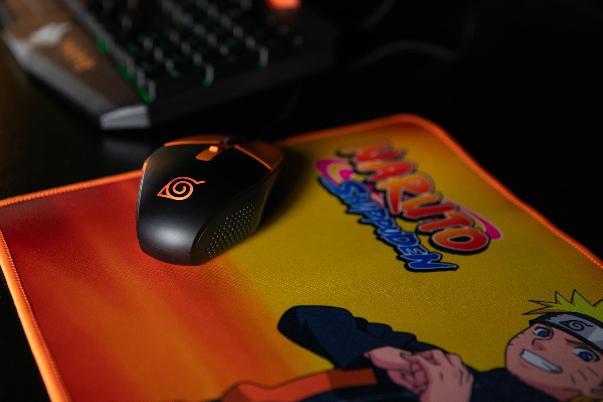 Konix Naruto Mouse Gaming Cavo LED 3600 DPI Nero