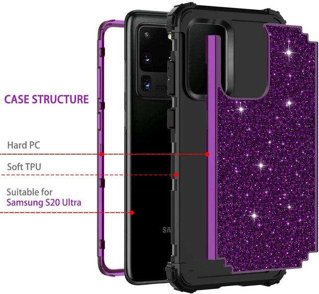 Redpepper Galaxy S20 Ultra Cover Glitter Antiurto