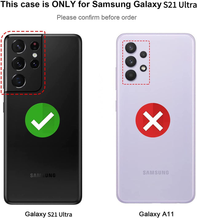 Redpepper Galaxy S21 Ultra cover glitter argento nero