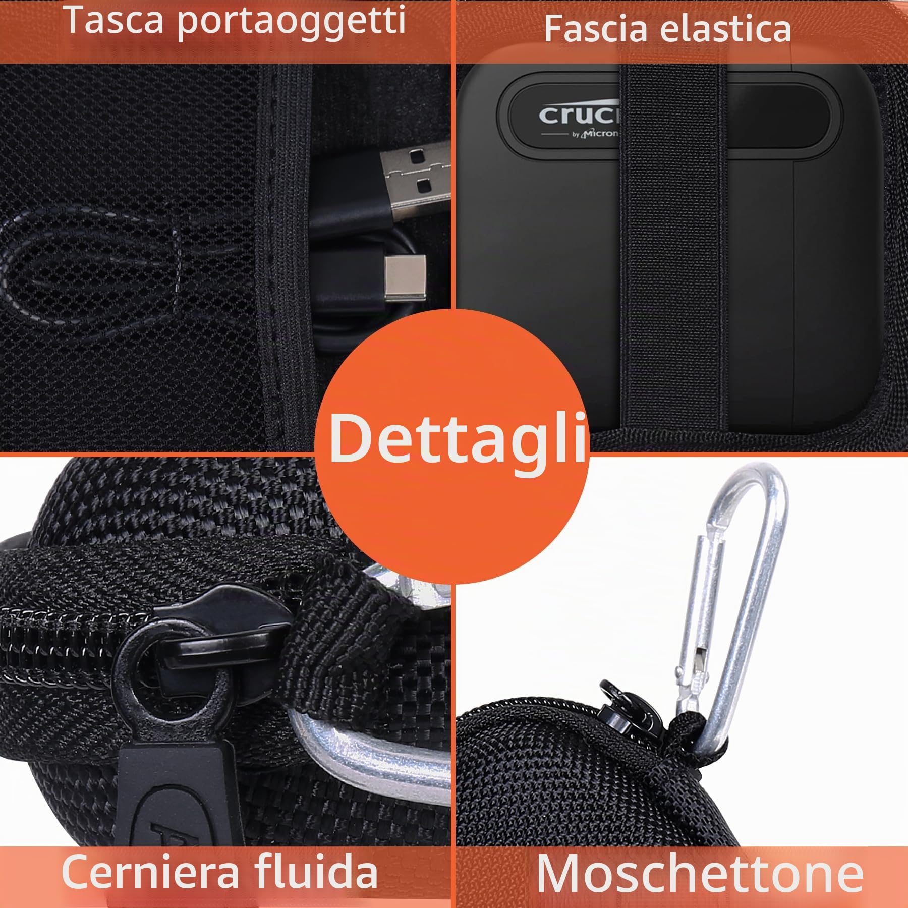 Aenllosi SSD Case per Crucial X6 custodia EVA