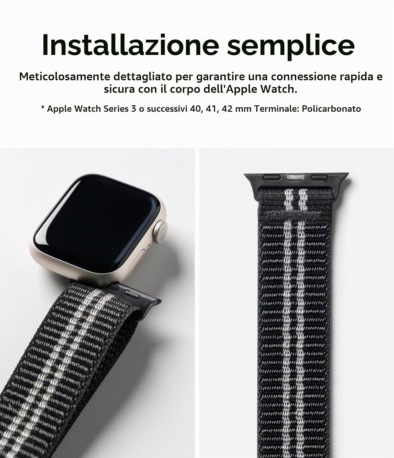 Ringke Sports Air Loop Cinturino Watch 42mm Nero Nylon