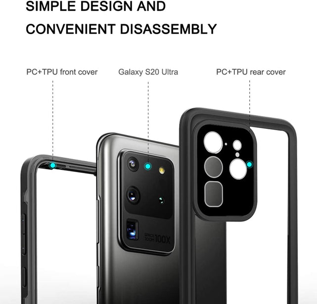 Redpepper Galaxy S20 Ultra Cover Impermeabile IP68 Nera