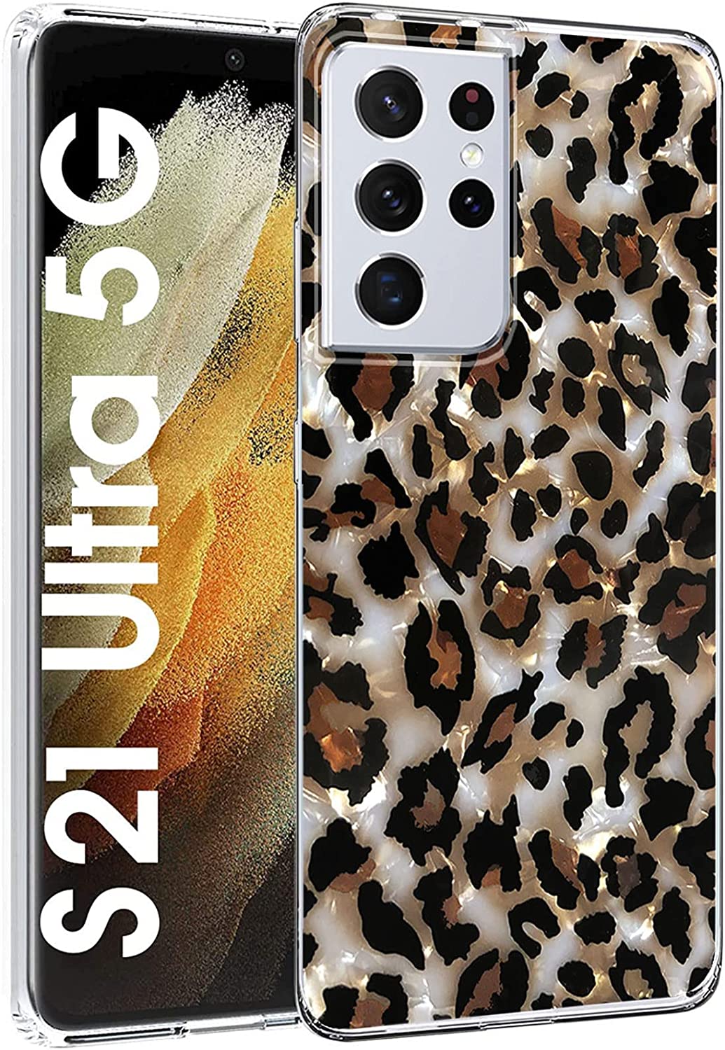 Redpepper Galaxy S21 Ultra Cover Marmo Blu Sottile