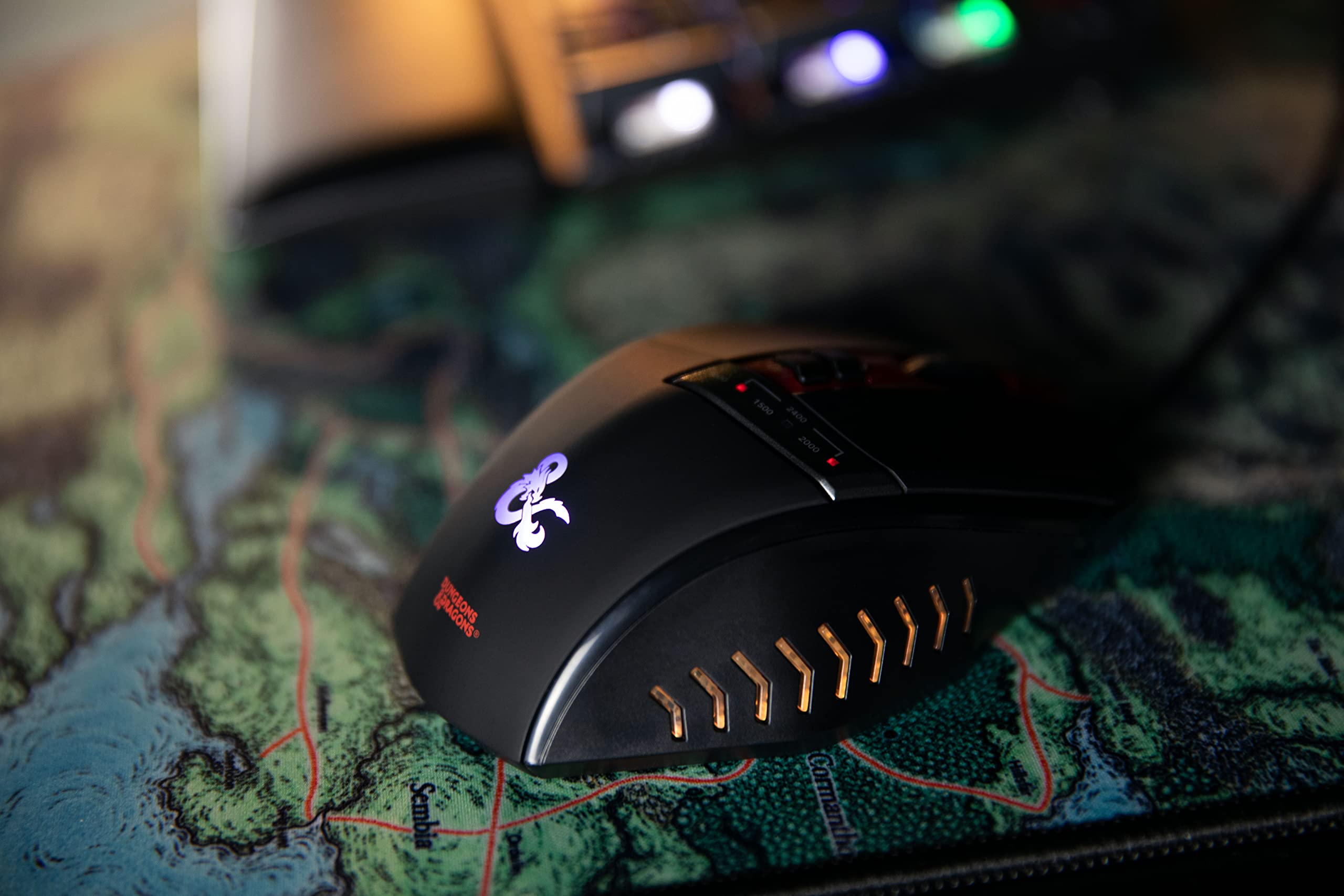 Konix Dungeons & Dragons Mouse Gaming USB Nero Rosso Cavo 1,8m