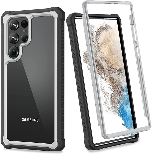 Redpepper Galaxy Cases S22 Ultra cover rosa trasparente full body