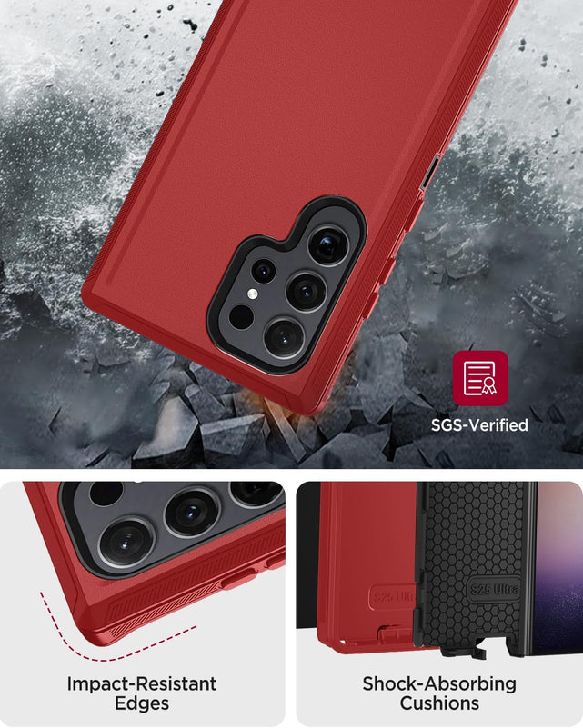 Redpepper Galaxy S25 Ultra Custodia Nera Clip Rotante 360