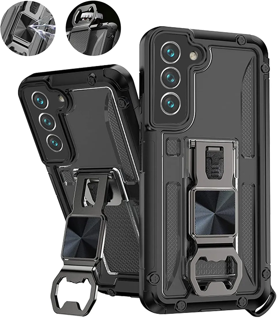 Redpepper Galaxy S22 Plus Cover Magnetica Nera con Anello